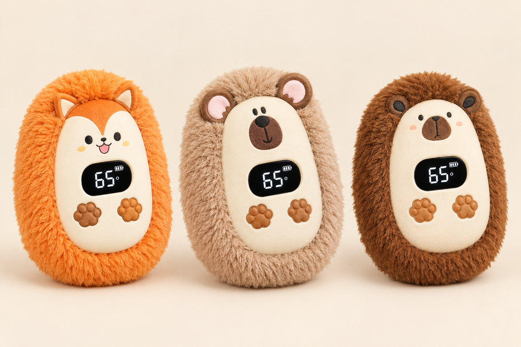 Chauffe-mains Peluche Rechargeable – Écran Digital