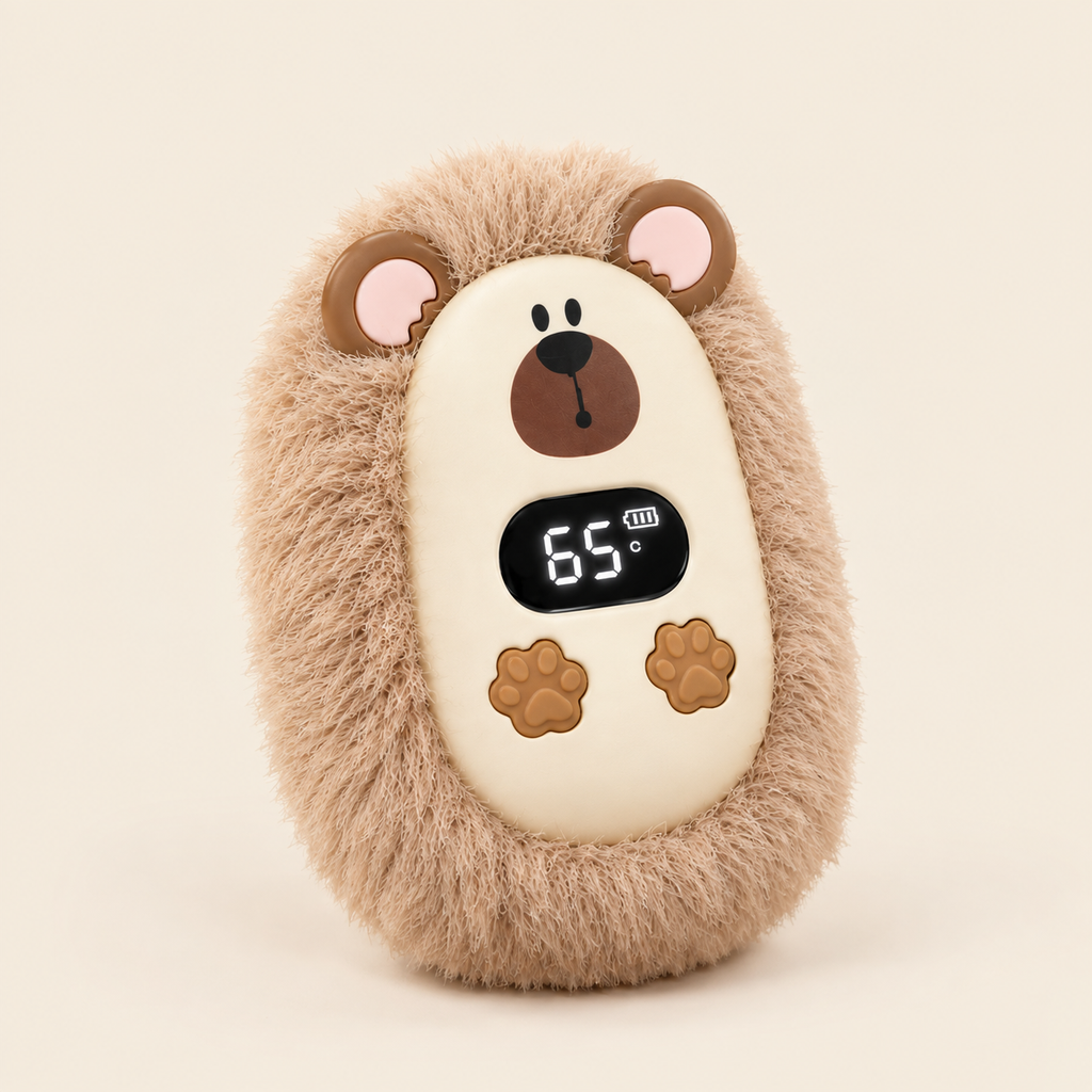 Chauffe-mains Peluche Rechargeable – Écran Digital
