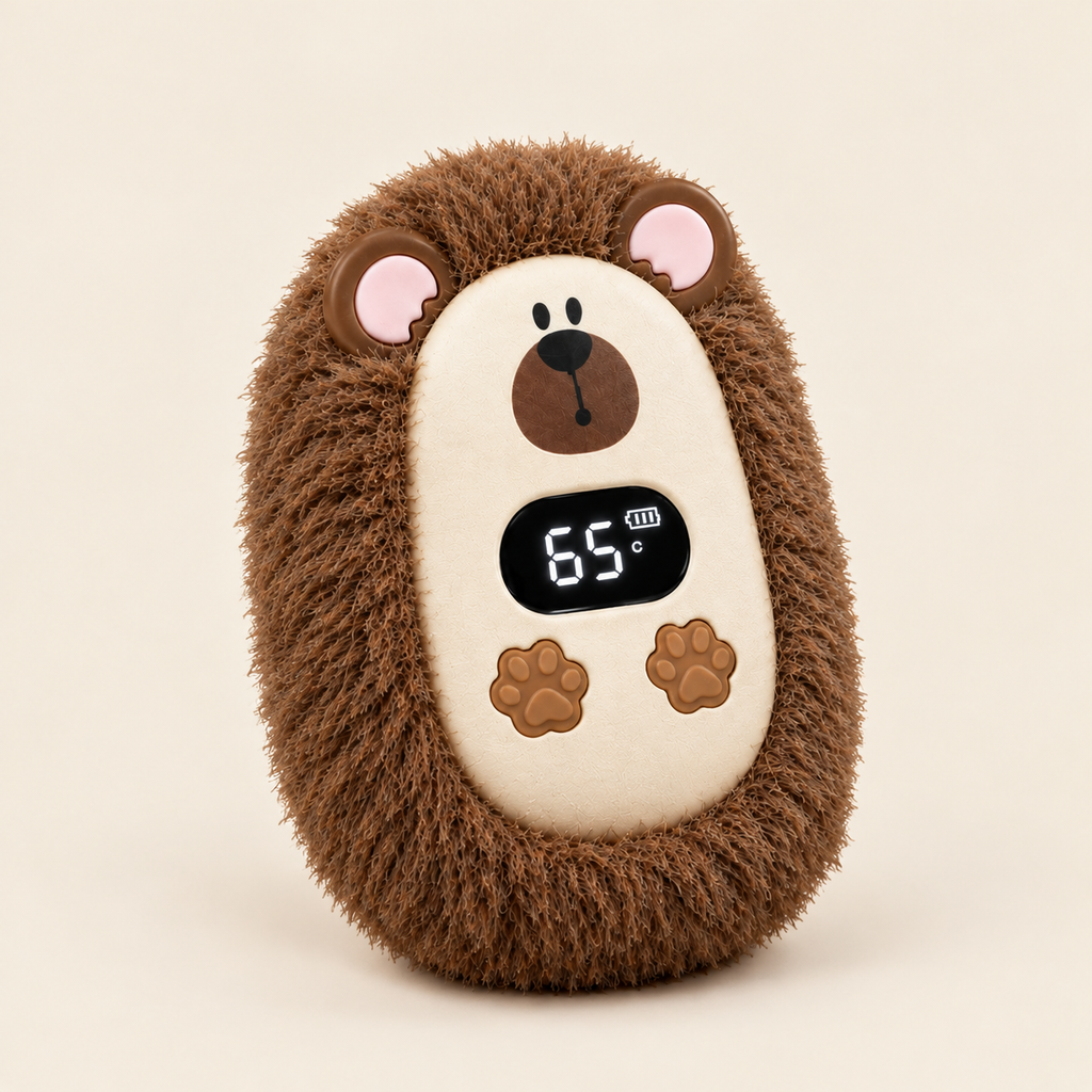 Chauffe-mains Peluche Rechargeable – Écran Digital
