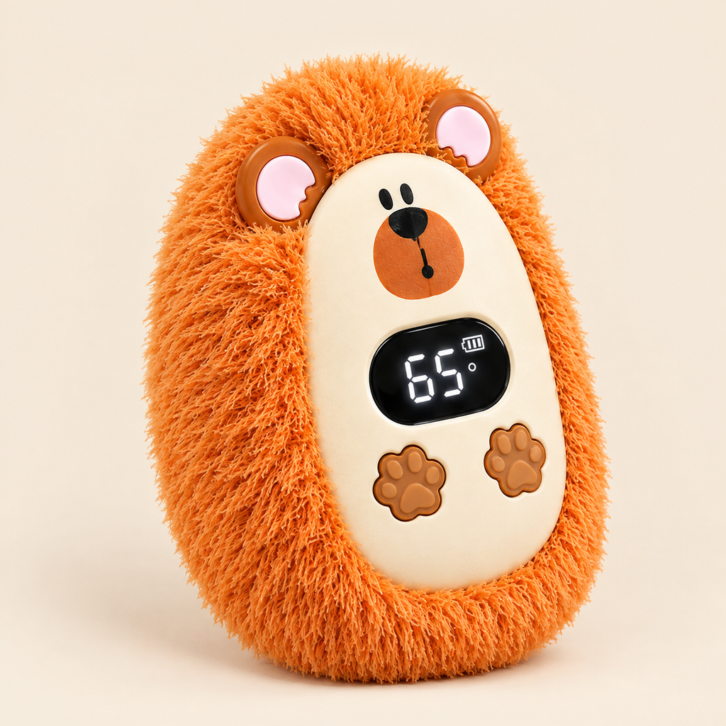 Chauffe-mains Peluche Rechargeable – Écran Digital