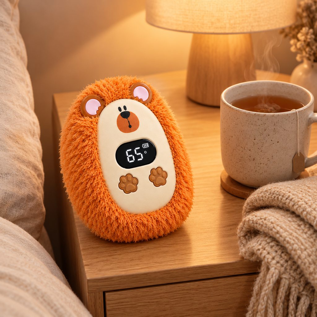 Chauffe-mains Peluche Rechargeable – Écran Digital